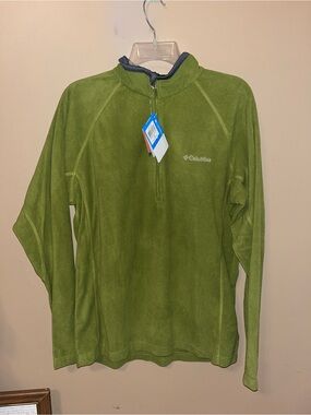Columbia Olive Green Lightweight Fleece 1/4 Zip Shirt Jacket